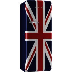 Smeg FAB28QUJ1 60cm 'Retro Style' Fridge and Ice Box in Union Jack Design with Right Hand Hinge